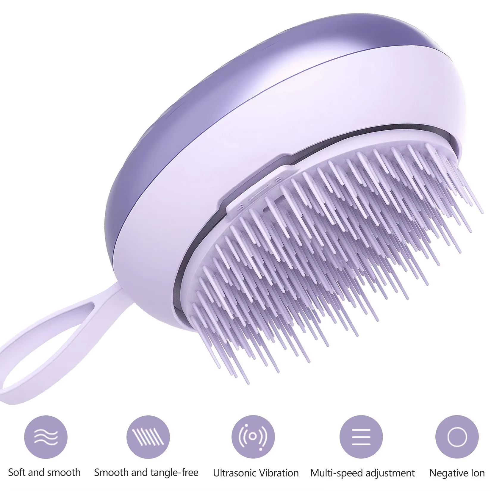 Electric Negative Ion Hair Comb Vibrating Scalp Massage Comb for Smooth, Tangle Free Hair