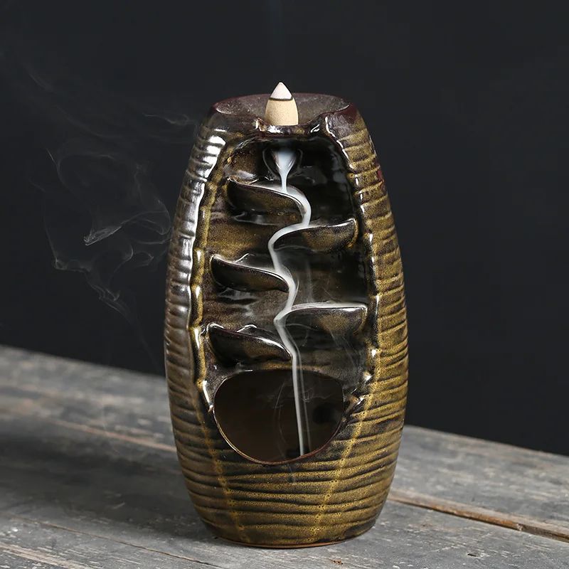 Ceramic Waterfall Incense Burner Set