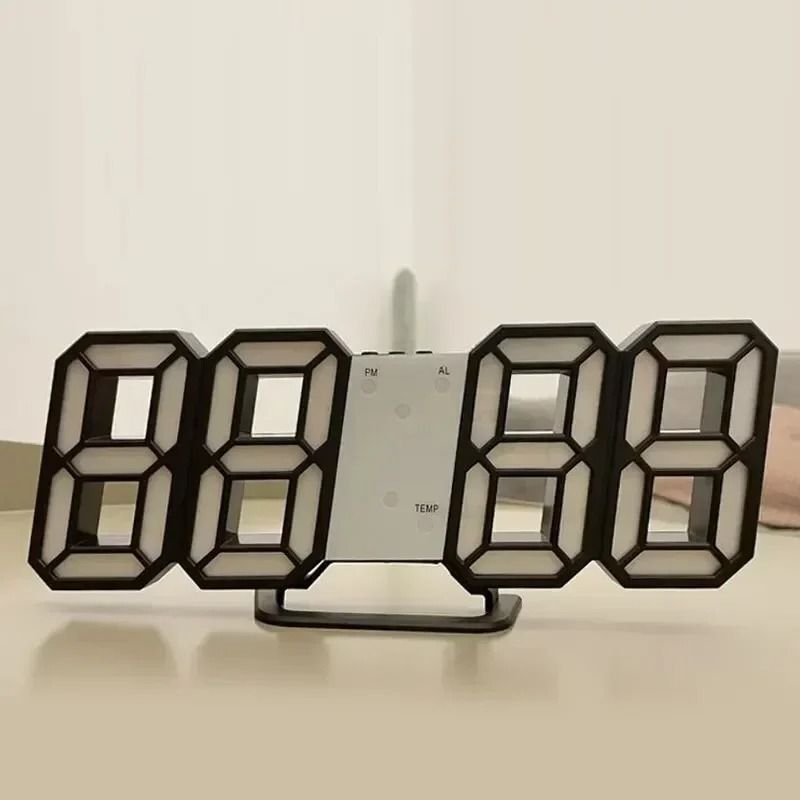 3D LED Digital Alarm Clock with Date and Temperature Display