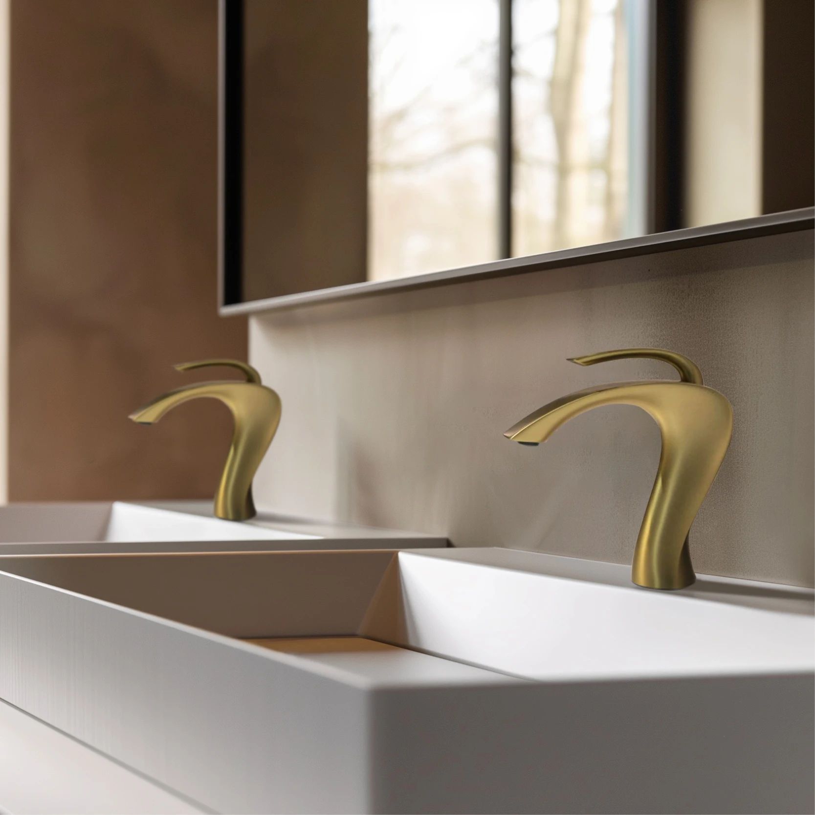 Luxury Gun Grey Bathroom Vanity Faucet