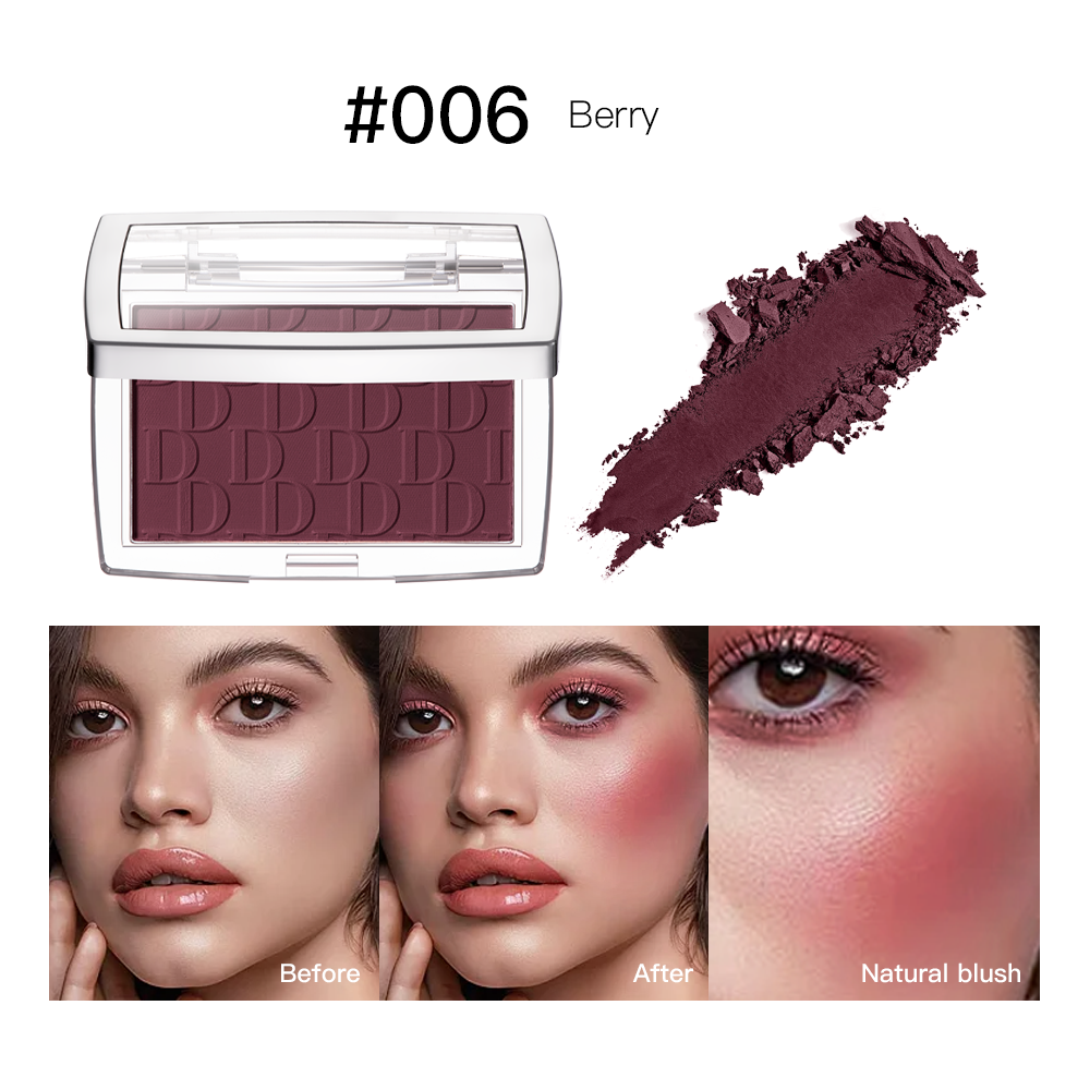 Blush Matte Natural Cheek Tint, Waterproof Face Contouring Cosmetics, Soft Female Blush Powder to Brighten Face