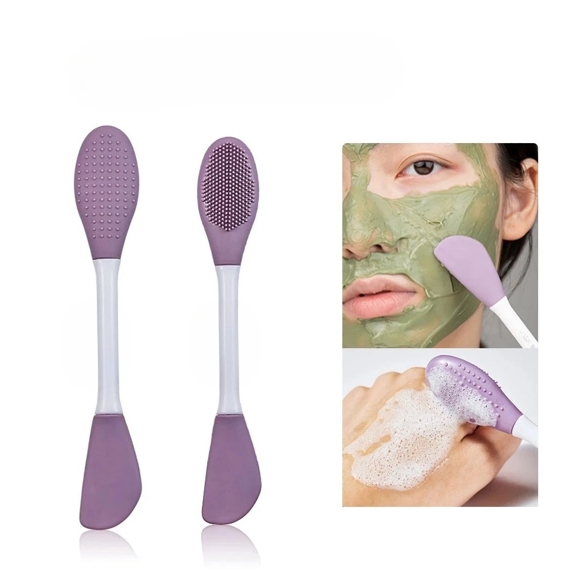 2-in-1 Silicone Facial Cleansing Brush & Mask Applicator for Deep Pore Care