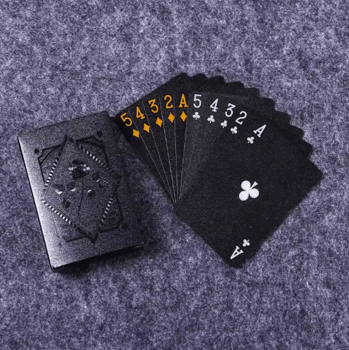 Black Gold Waterproof Playing Cards Luxury Poker Deck for Games Magic Collectors