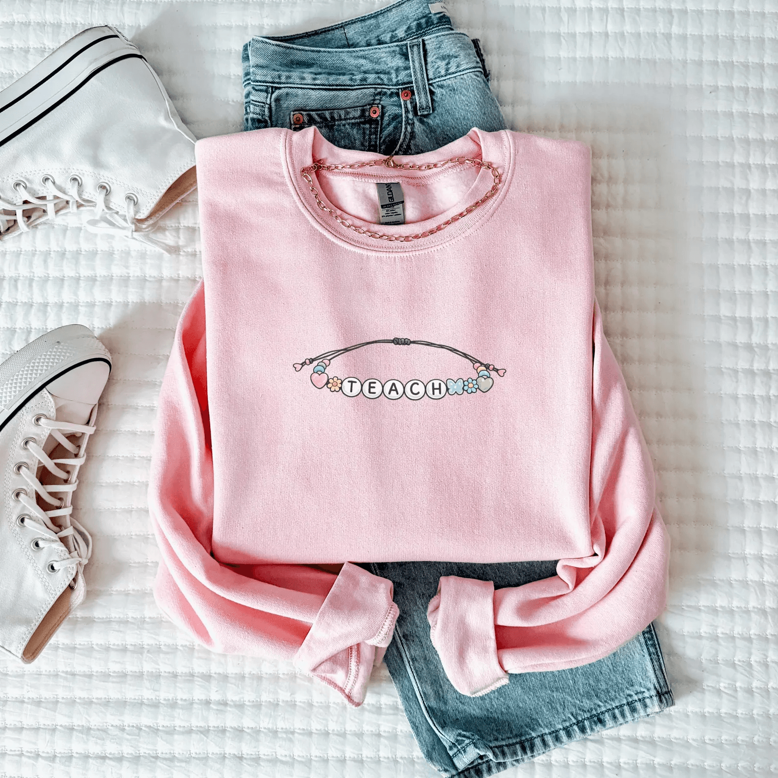 Comfort Colors Teacher Sweatshirt Cute Teaching Shirt Aesthetic Teacher Gift