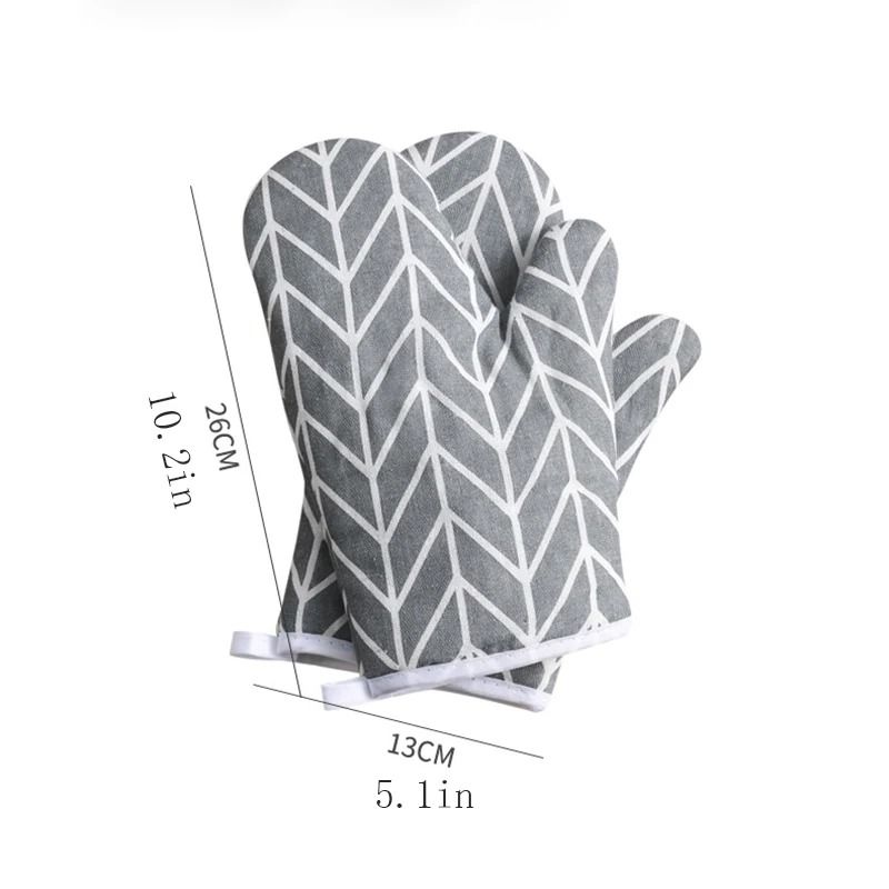 2pcs Heat Insulating Oven Gloves Anti Scald Baking and Microwave Mitts