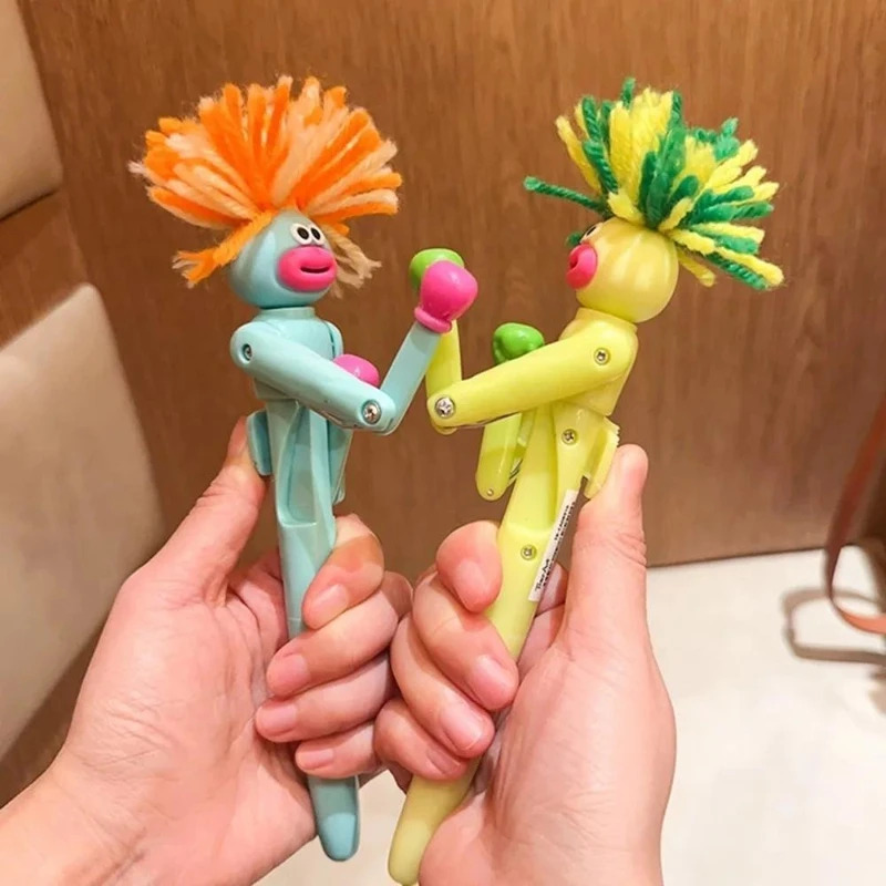 Funny Boxing Stress Relief Pen Cartoon Big Mouth Ballpoint Desk Toy Gift