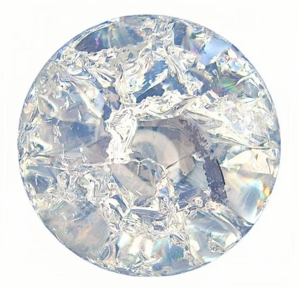 Ice Crack Crystal Ball Decor – Feng Shui Crystal Sphere for Harmonious Home Energy