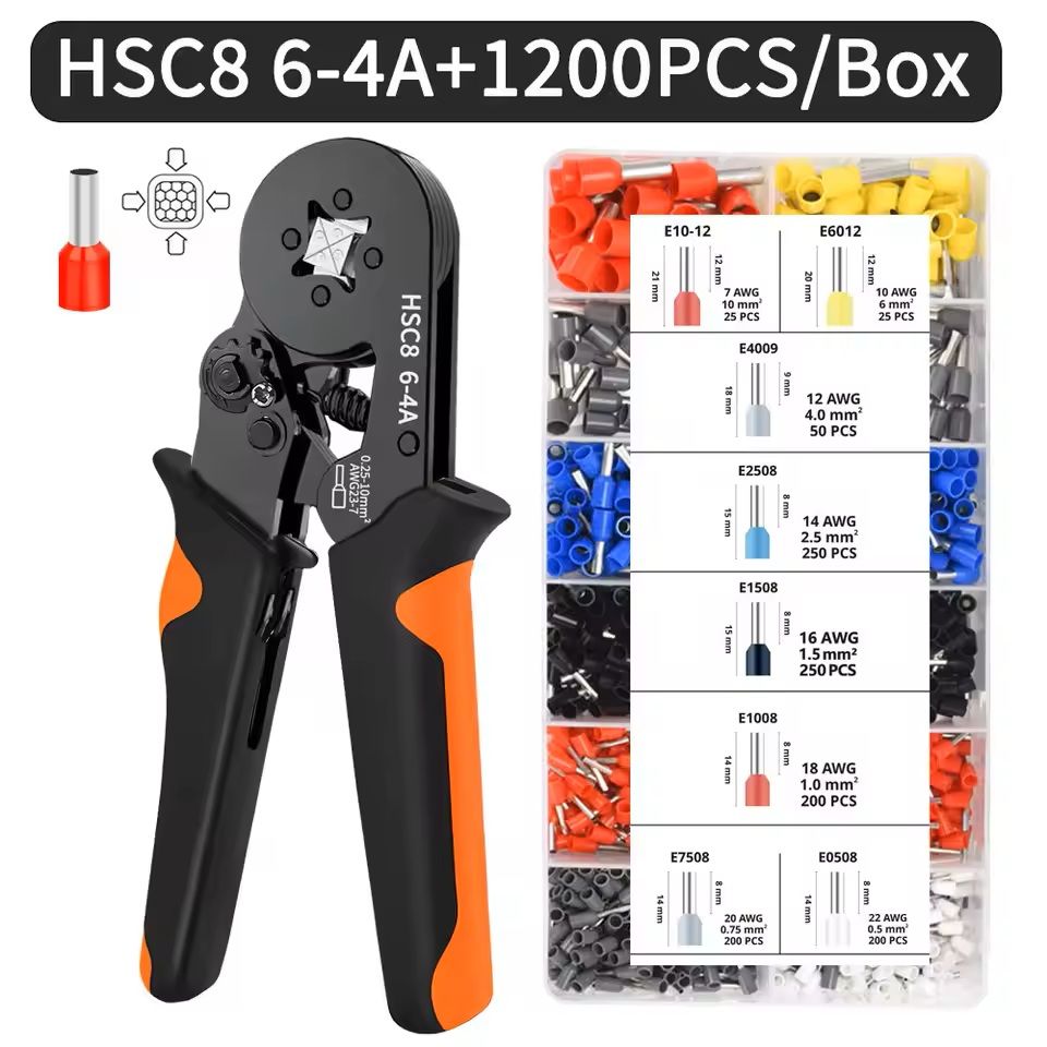 Self-Adjusting Hexagonal Ferrule Crimping Tool Kit