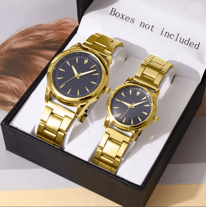 Couple Business Quartz Watch Set Classic Analog Style