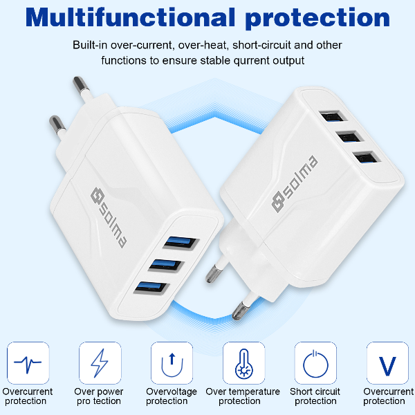 Led Wall Charging Plug Adapter Charger Charge For iPhone Samsung Xiaomi Mobile Fast Charging USB Block