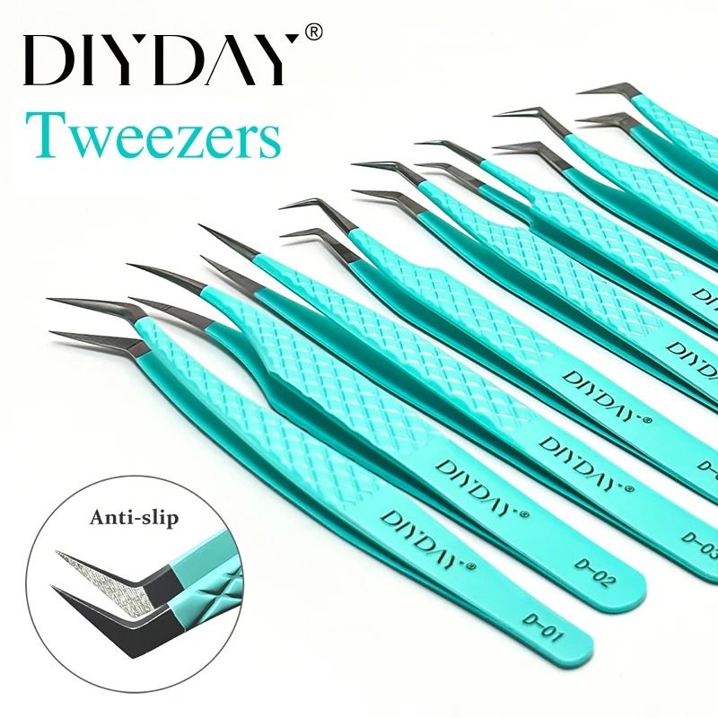 DIYDAY Antislip Precision Tweezers with High Density Fiber Tips