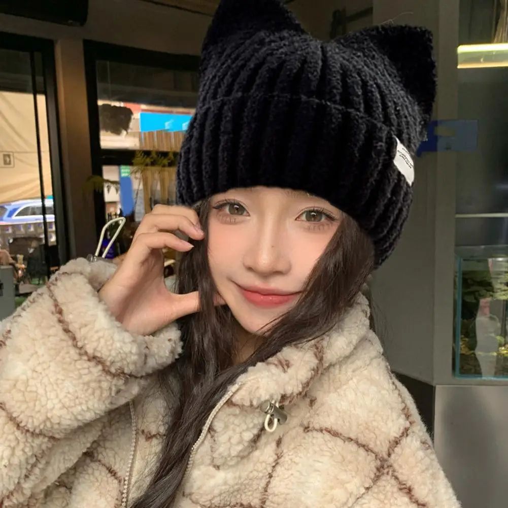 Cute Cat Ear Knitted Winter Beanie