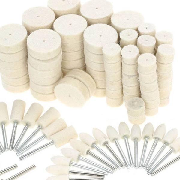 Wool Felt Grinding Sanding Head Polishing Wheel Tool Combination Set, Shank, Dremel Drill for Jewellery/Gold