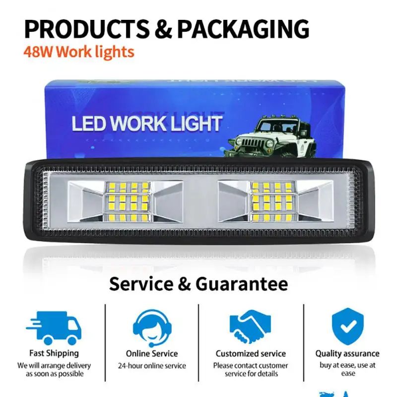 TrailBlaze 48W LED Light Bar – Waterproof Off-Road Work Light for Trucks, SUVs & ATVs