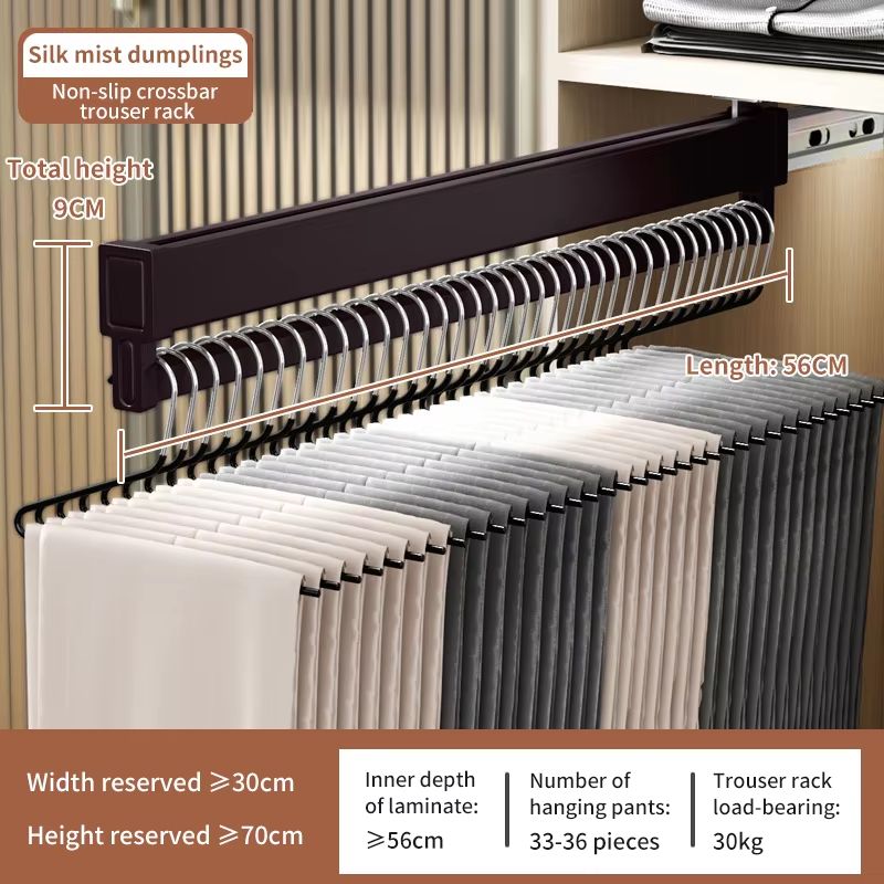 Space-Saving Expandable Sliding Pants Rack