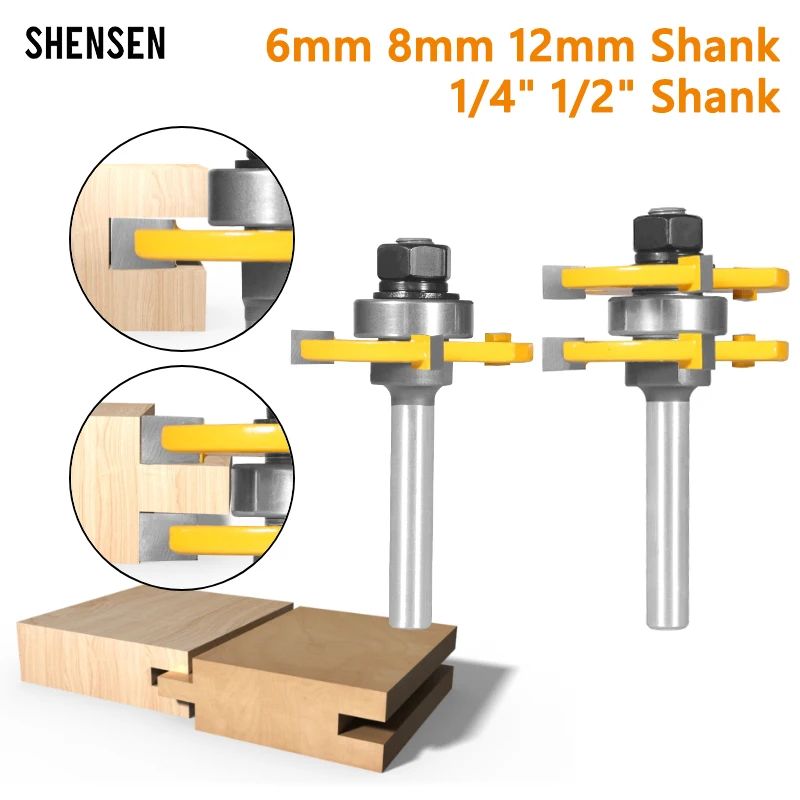 2Pcs 1-7/8in Cove Router Bit Set Woodworking Cutter for T&G Assembly Face Milling