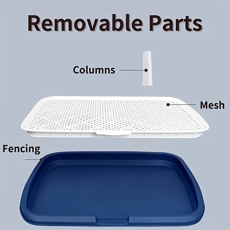 Reusable Dog Potty Trainer Tray with Removable Net, Plastic Pee Pad Holder for Potty Training