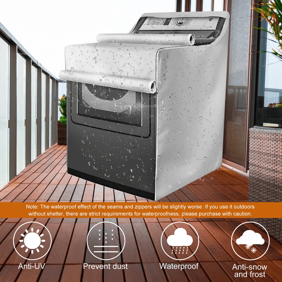 Waterproof Washing Machine Top Dust Cover, Oxford Cloth Laundry Washer Dryer Protect, Dustproof Outdoor Cover