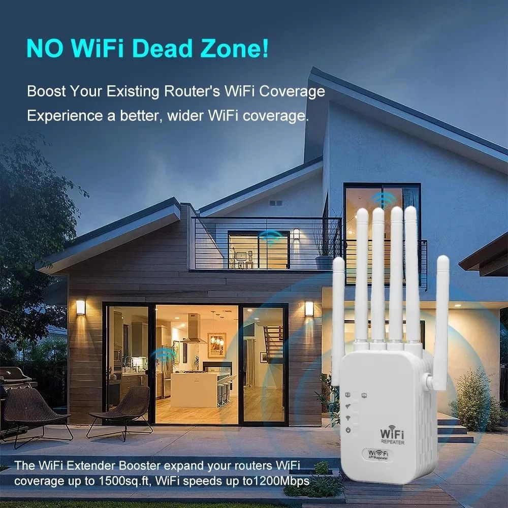 Dual Band Wireless WiFi Repeater and Signal Booster 2.4G and 5G