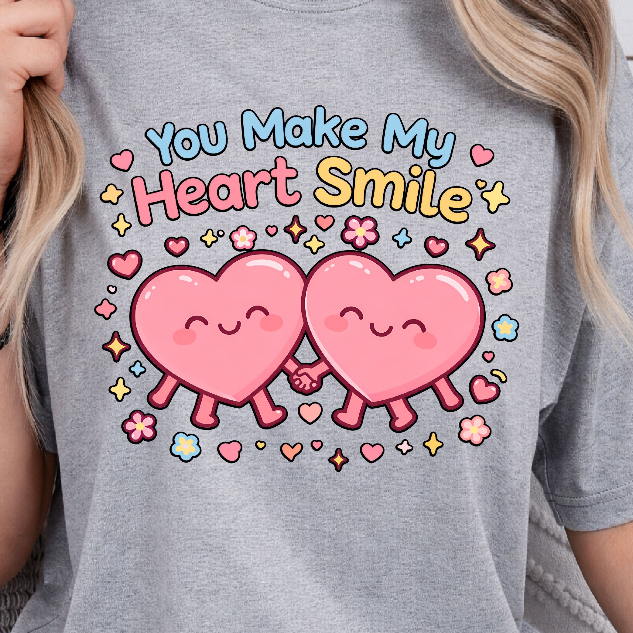 You Make My Heart Smile Shirt, Cute Love T-Shirt, Sweetheart Tee