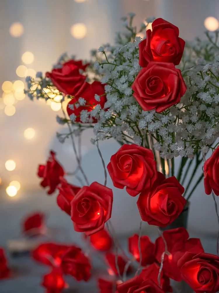 Whimsical Garden 10-LED Rose Blossom Fairy Lights