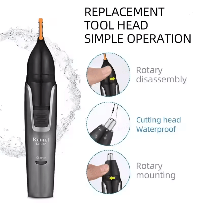 2 in 1 Nose Hair Trimmer and Beard Trimmer Rechargeable Grooming Tool for Men