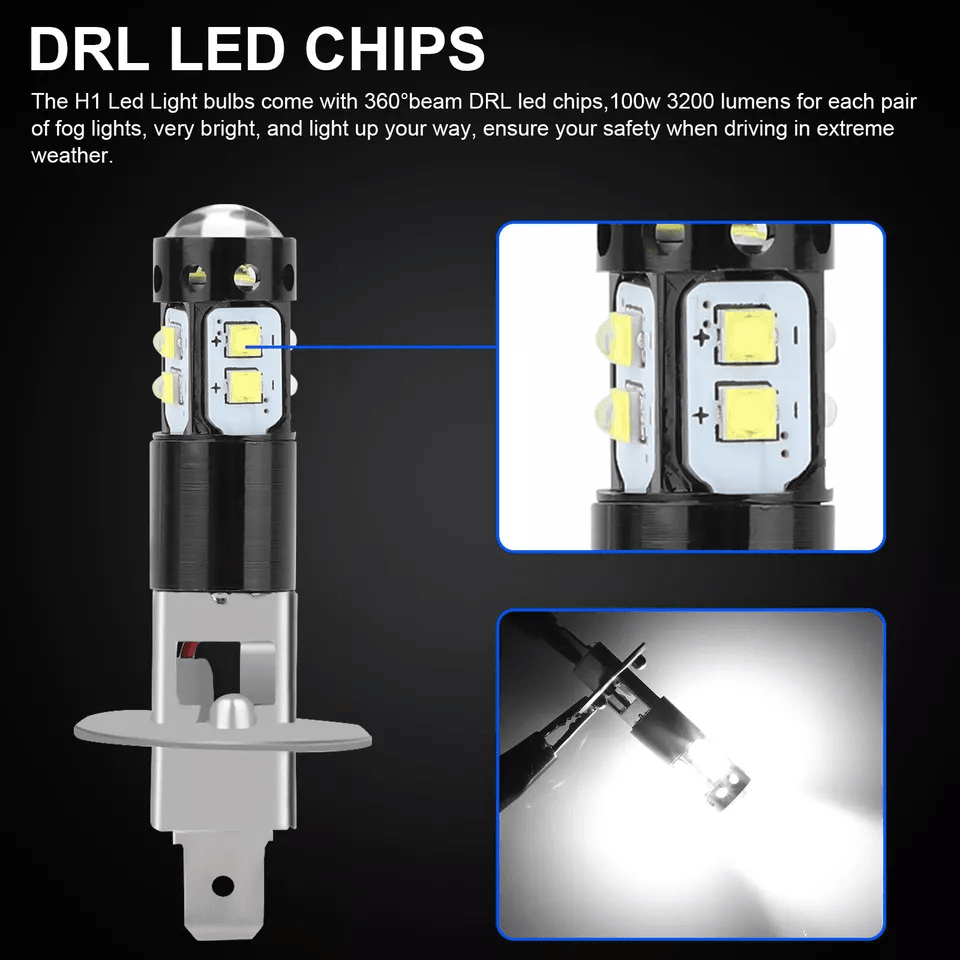 LED Fog Light Bulbs Super Bright 6500K White Driving Lamps