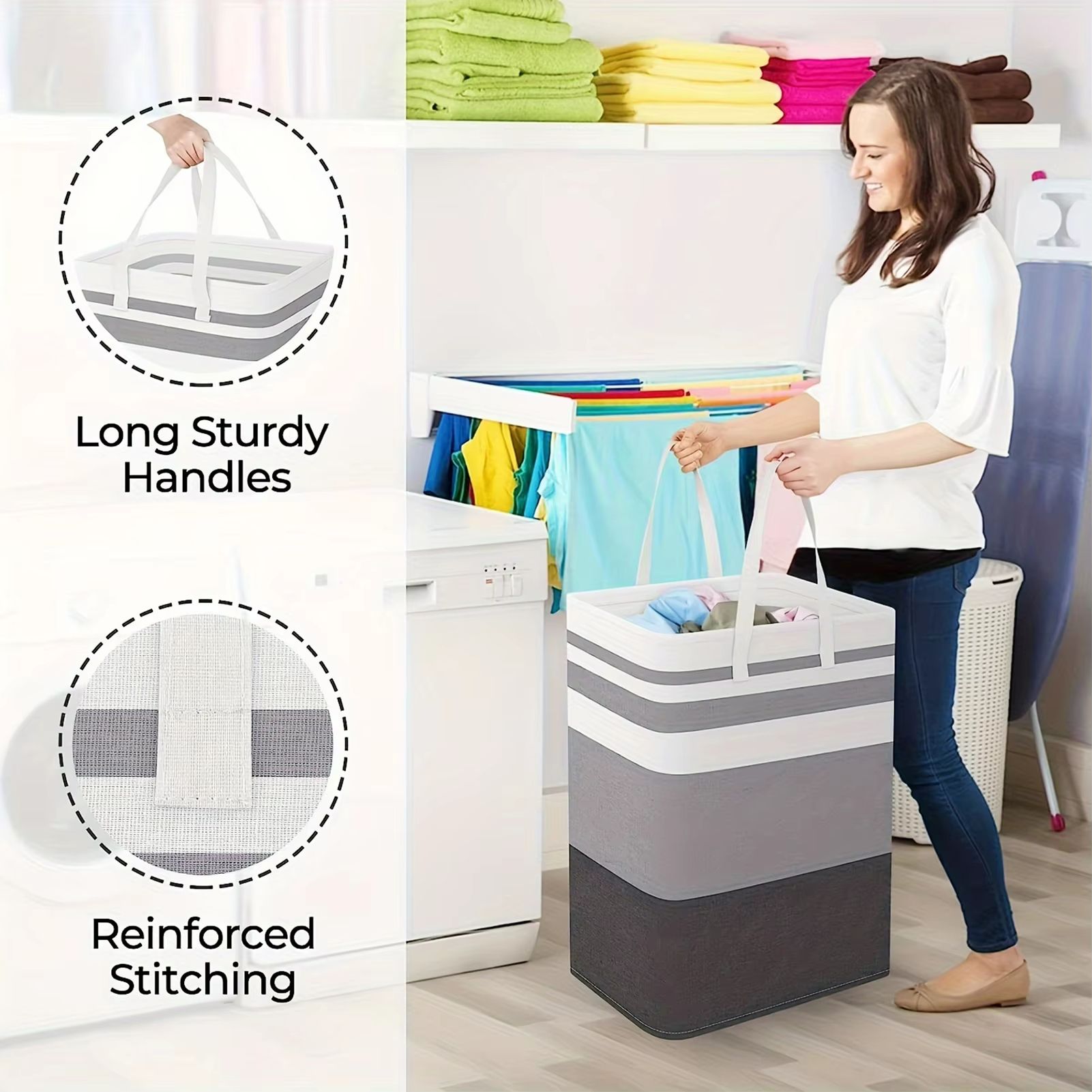 75L Large Laundry Basket with Handles – Durable Clothes Hamper for Home, Dorm & Hotels