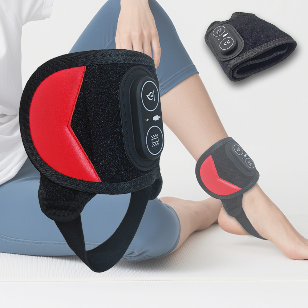Vibration Ankle Massager, LED Beads, 3 Gears Hot Compress, Infrared Heating Foot Warmer Brace Wrap