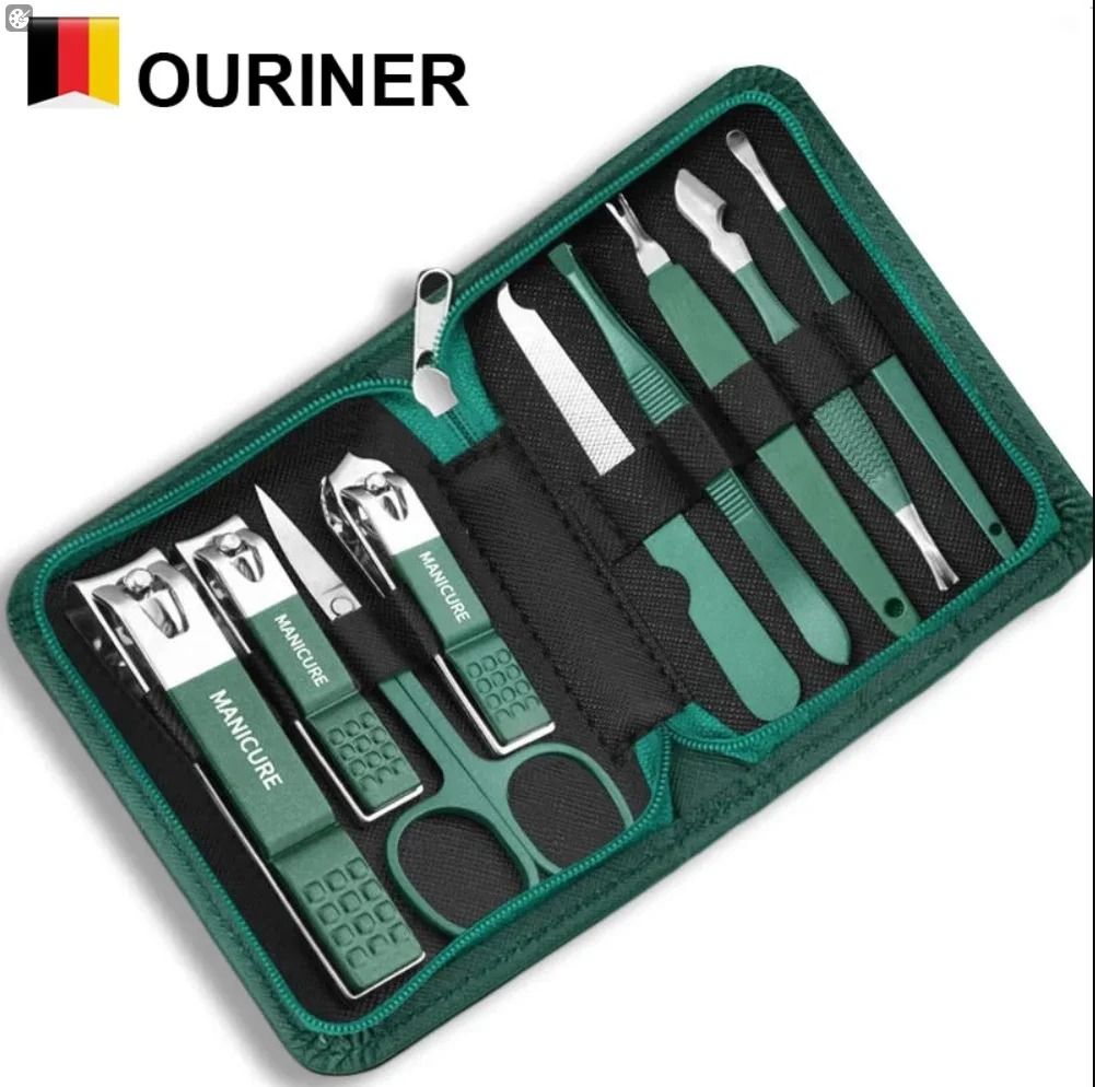 Professional Stainless Steel Nail Care Kit 7 10 12 18 PCS with Travel Case