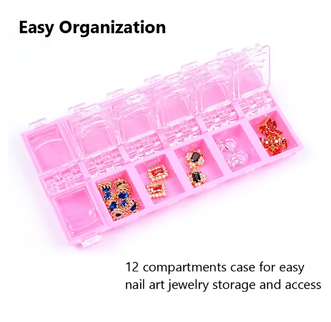 12 Grid Nail Art Accessories Storage Box Jewelry and Rhinestone Organizer