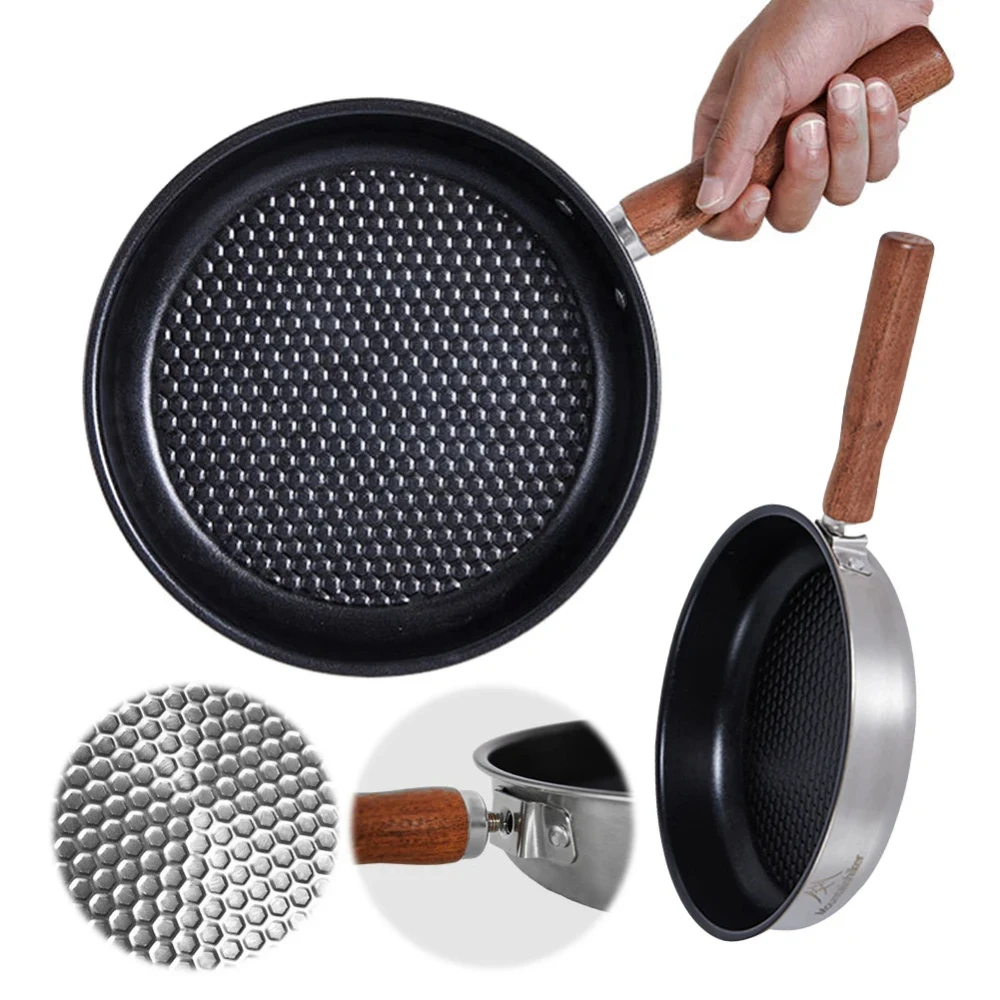 Mini Wok Frying Pan for Camping Non Stick Stainless Steel Skillet