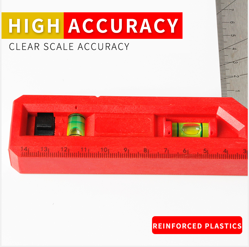 Turn Triangle & Right Angle Corner Ruler Plastic Handle for Woodworking Measuring Tools Precise and Durable