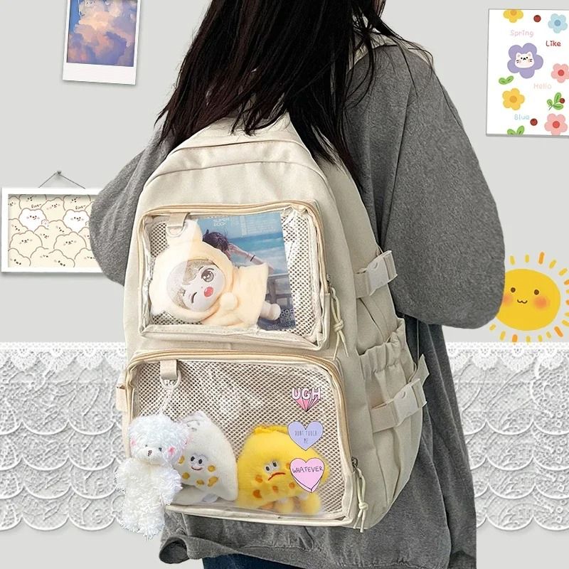 Kawaii Transparent Ita Backpack Large Capacity Anime School Bag