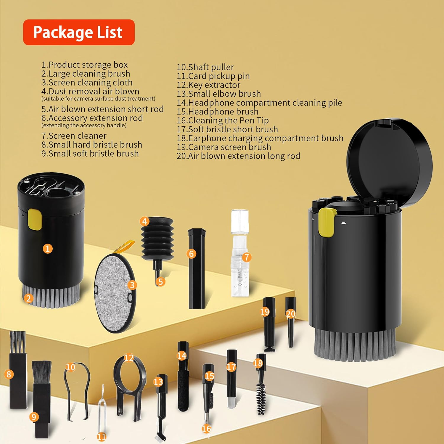 Keycap Puller Kit, Computer Keyboard Cleaner Brush, Earphone Cleaner Pen, Headset iPad Phone Cleaning Tools
