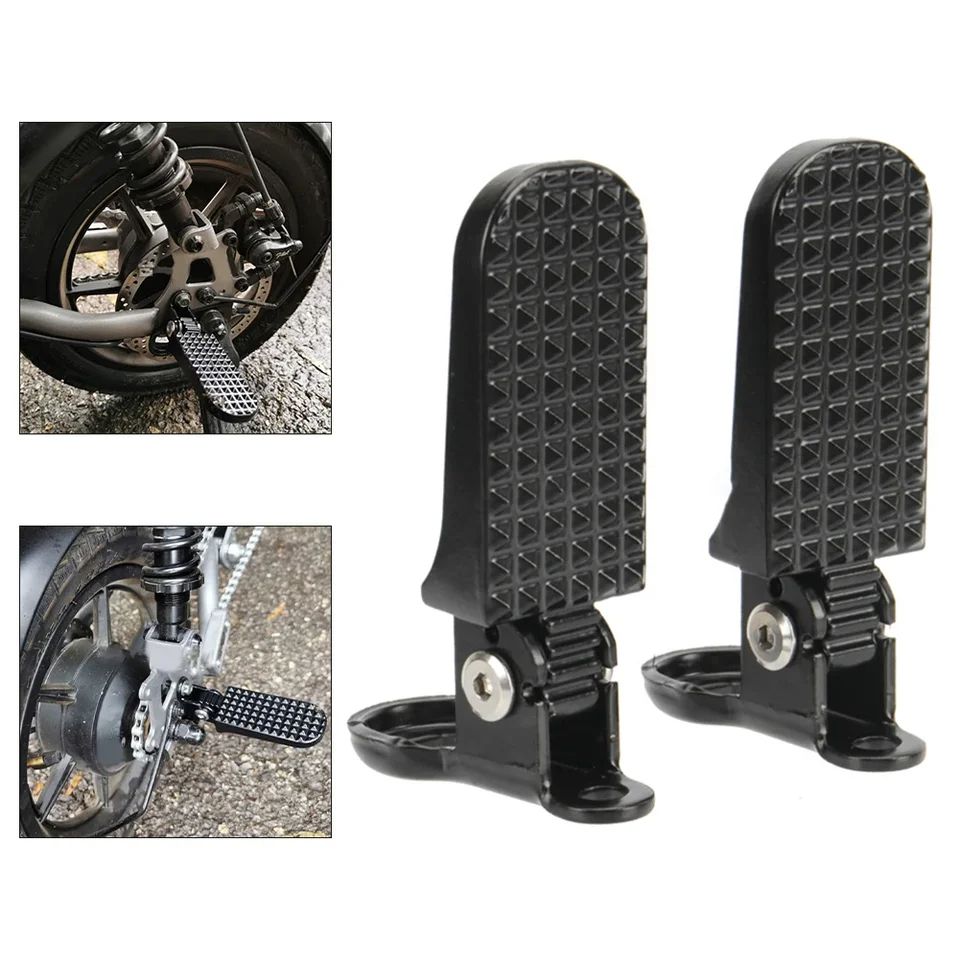 Bike Rear Pedal Set, Foldable Bicycle Rear Foot Peg with Anti-Slip Design, Replacement Footrest for Electric & Bikes