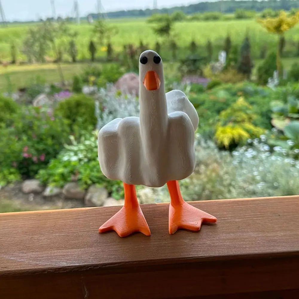 Funny Middle Finger Duck Statue