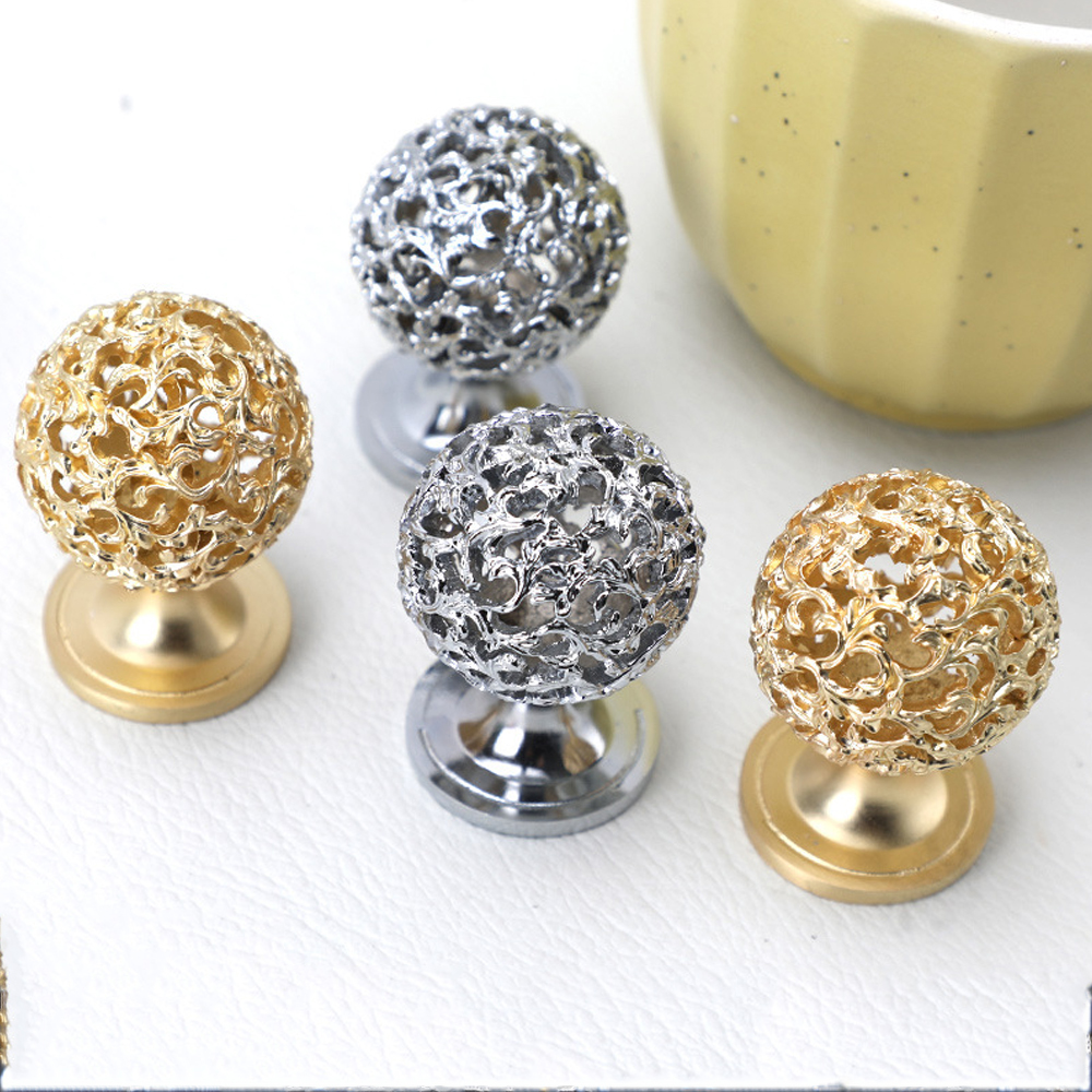 Polished Ball Cabinet Knob Zinc Alloy Round Drawer Pull