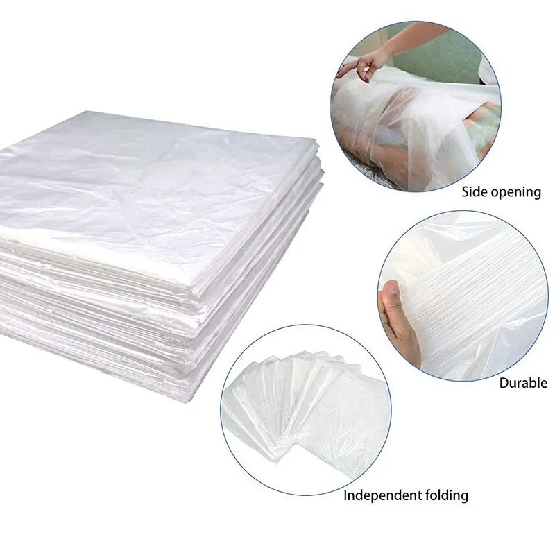 50 Pcs Disposable Infrared Sauna Blanket Bags PVC Plastic Sheeting for Body Wrap, Spa, Weight Loss & Therapy