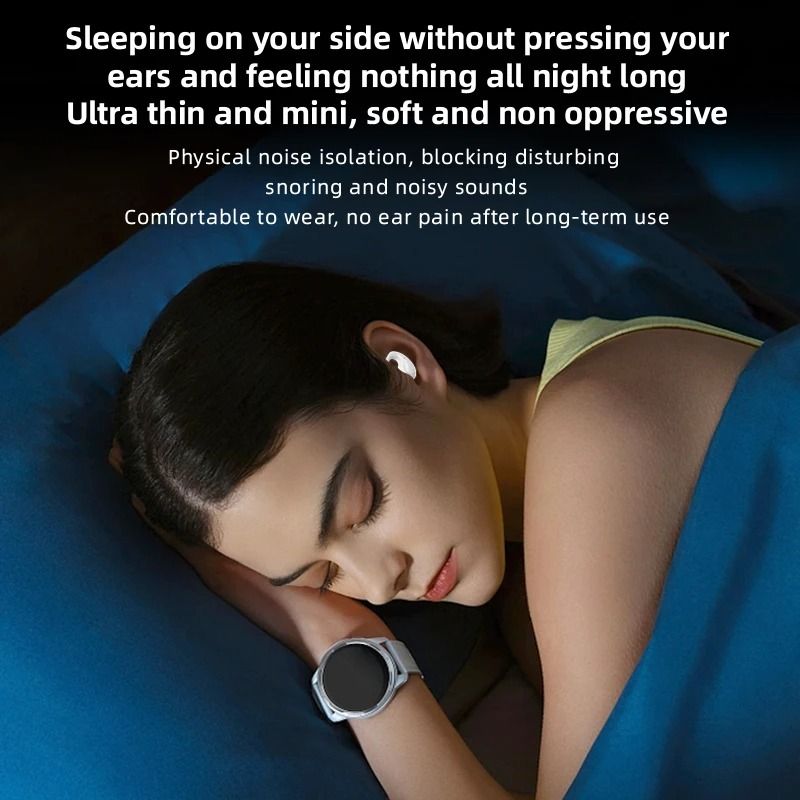 Ultra-Light Sleep Wireless Earbuds – Bluetooth 5.3 & Noise Isolation – Mini Invisible TWS Headphones