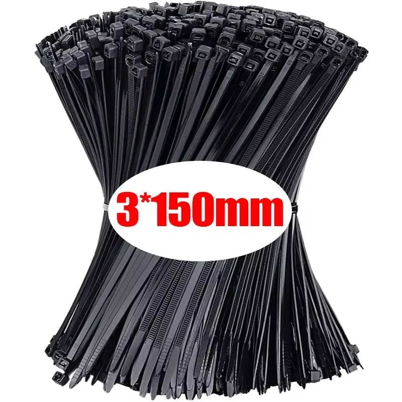 Wholesale Plastic Nylon Cable Ties 500/100 Pcs Self-Locking Adjustable Wire Fastening Straps