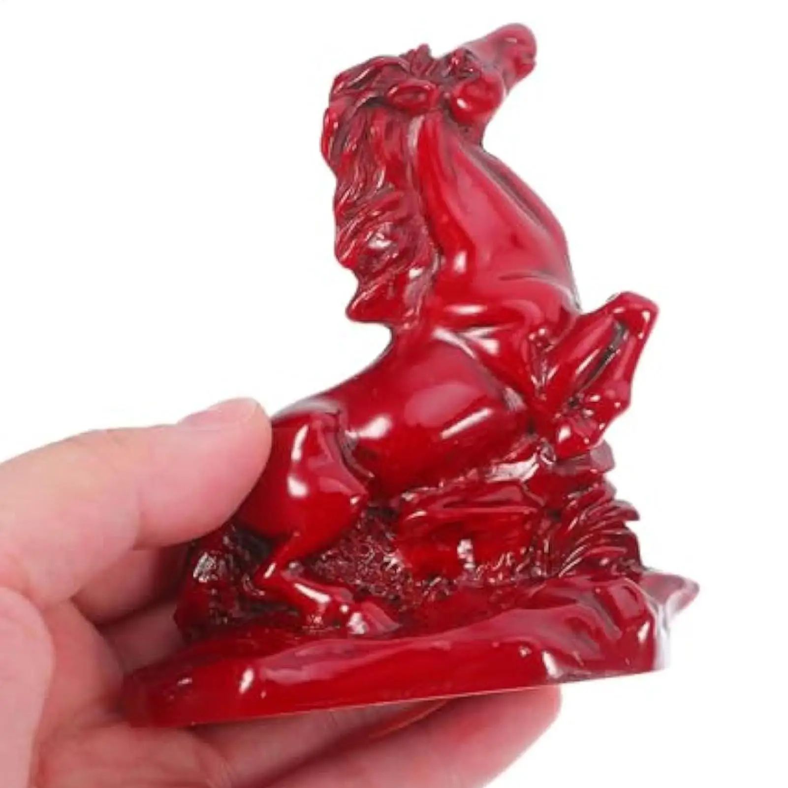 Feng Shui Red Horse Success Statue