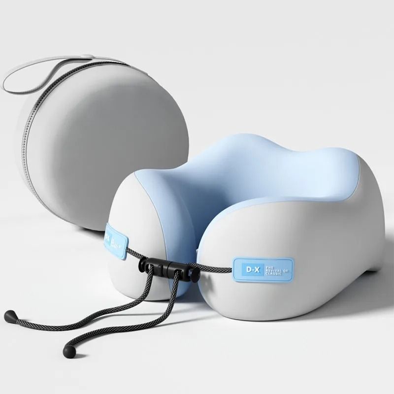 U Shaped Memory Foam Travel Pillow with Cervical Support and Soft Massage Comfort for Airplane and Home Use