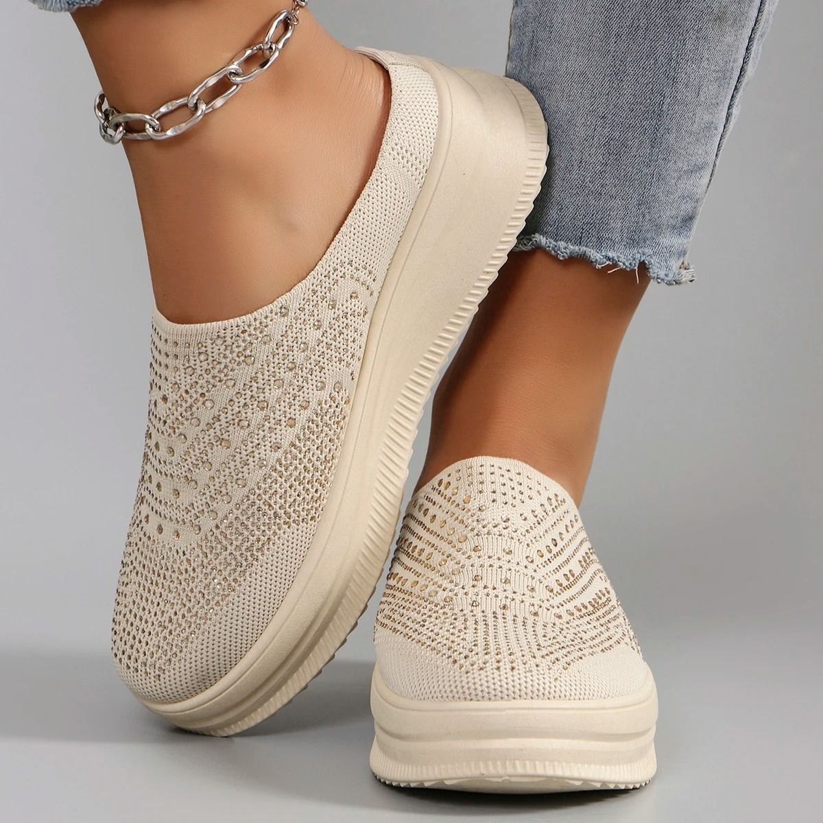 Womens Summer Breathable Mesh Flat Shoes Lightweight Casual Sneakers