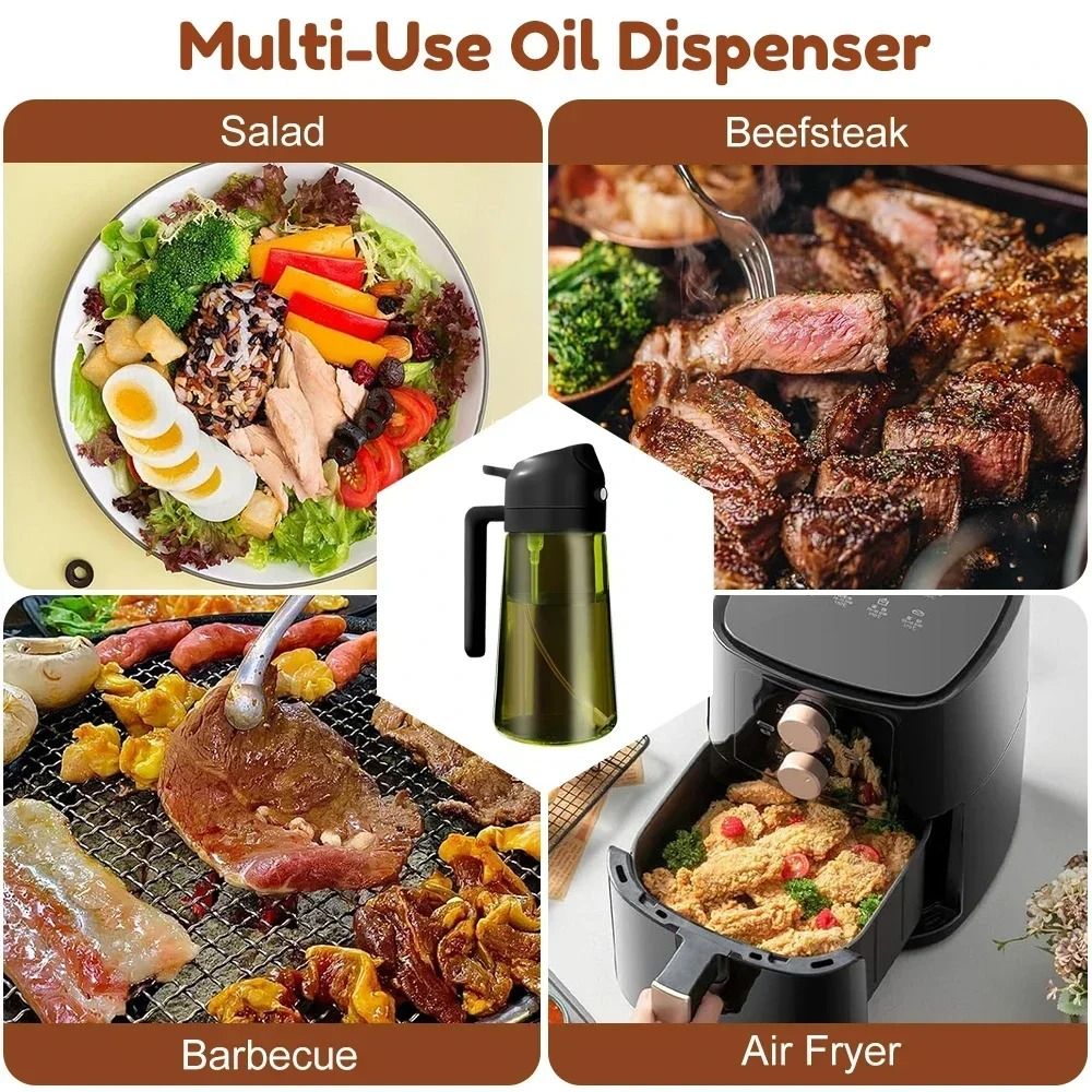 Dark Glass Olive Oil Sprayer and Dispenser Bottle