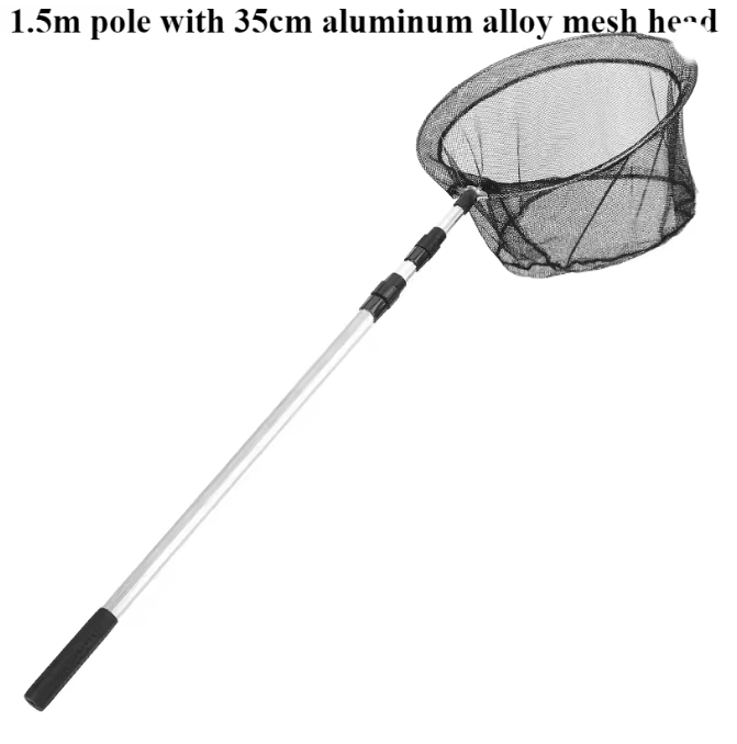 Telescopic Fishing Net Aluminum Alloy Folding Landing Net with Rubber Handle