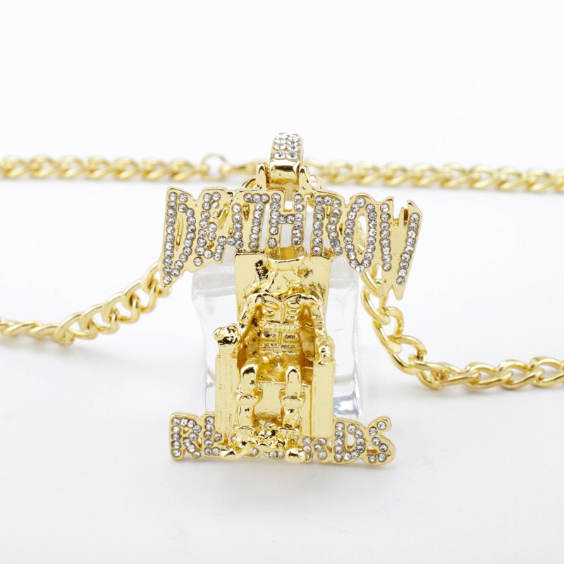 Wholesale Exquisite AAA Zircon Inlaid Trendy Hip Hop Prisoner Necklace with Death Prisoner Zircon Pendant Available Now