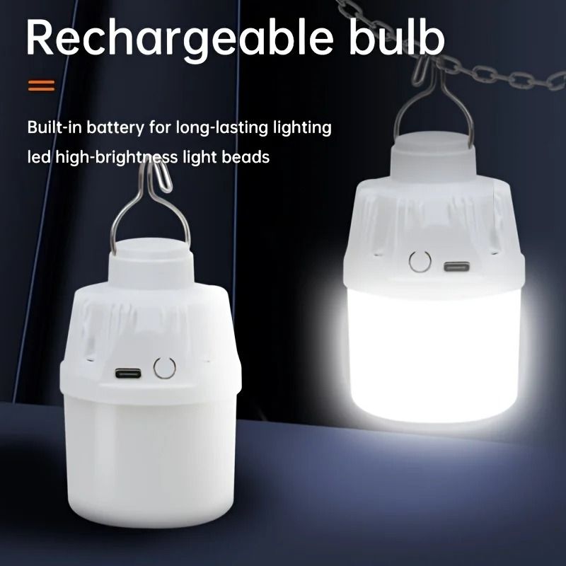 Portable Retro Camping Bulb – USB Rechargeable LED Hanging Lantern