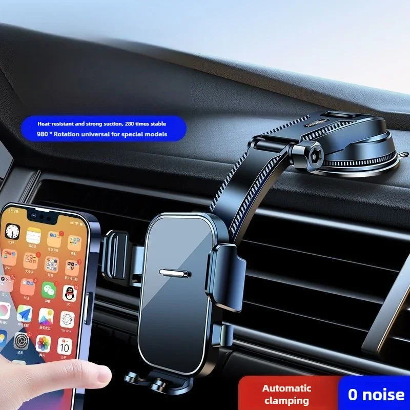 Universal Car Phone Holder, New Model with Stable Suction Cup for In-car Interior Navigation Stand