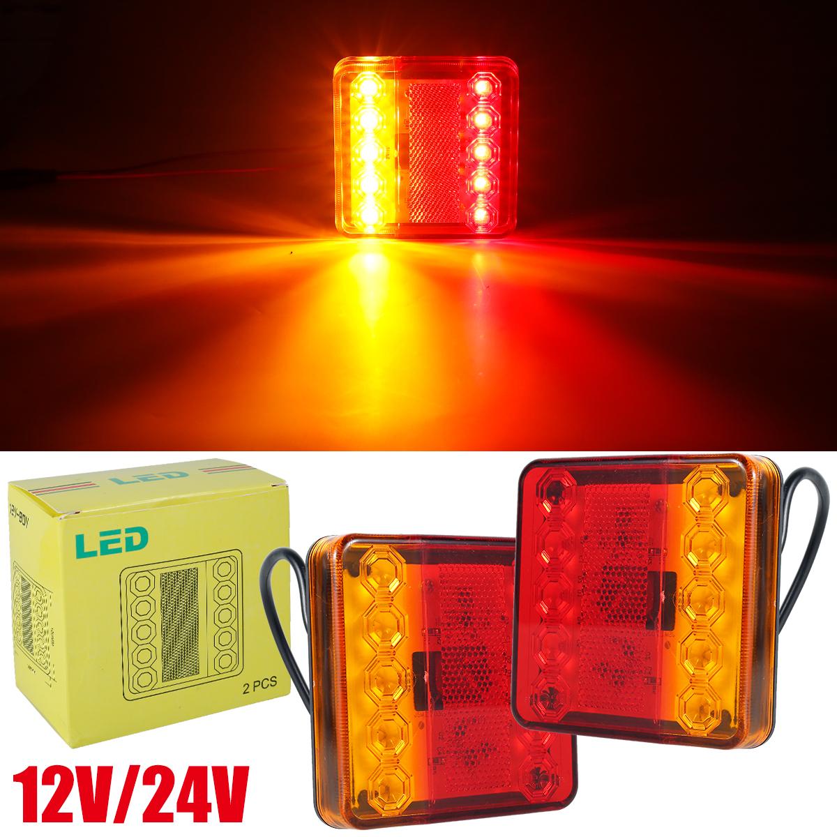 Water proof Car LED Warning Tail Light, Rear Lamps, Boat Trailer, UTE Trailer Caravans, Rear Parts